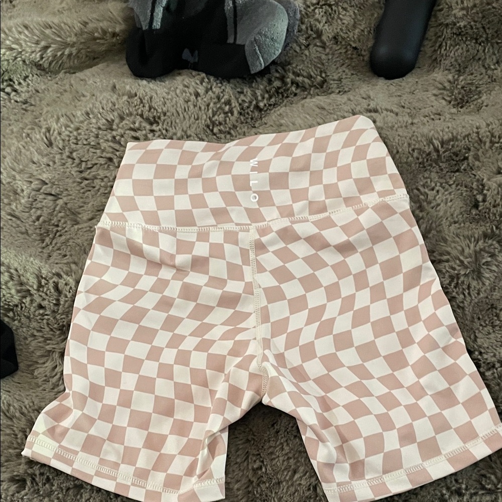 WILO Pink Checkered Women's Athletic Shorts